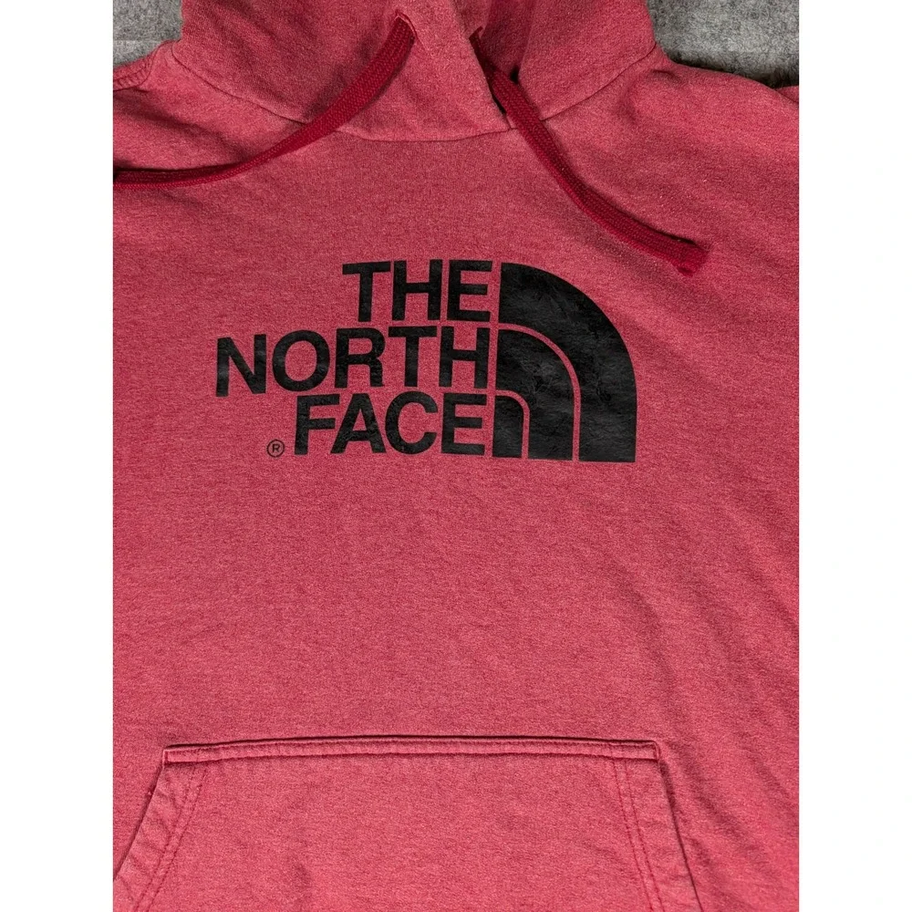 The North Face Mens Heather Red Graphic Logo Pullover Hoodie Sweatshirt 5594
